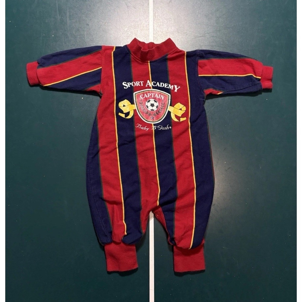 Vintage Baby B'gosh Oshkosh‎ One Piece 3-6 Months Striped Sport Captain Rare